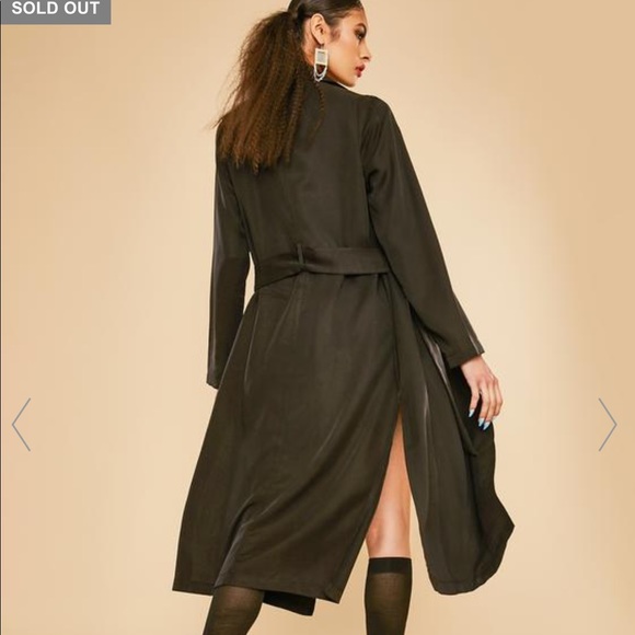 DollsKill Black Trench Coat - Picture 4 of 8